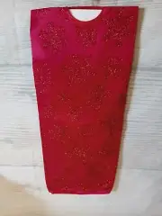 New! Red Satin Snowflake Tree Skirt Christmas Fabric Holiday Decor Sparkly Glam