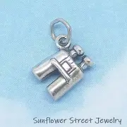 Binoculars Bird Watcher Birding 925 Sterling Silver Charm 210503-B