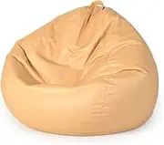 UYSOFRCV Waterproof Bean Bag Chair Cover, Stuffed Animal Storage or Memory Foam Washable Premium Soft Technical Cloth, Sturdy Zipper Sack Beanbag Case, Without Filling,Yellow,90×110cm
