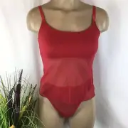 Natori Red Sheer Camisole Tank Top & Panty SET New