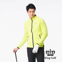 在飛比找Yahoo奇摩購物中心優惠-【KING GOLF】男款LOGO印圖防風防水拉鍊撞色中厚款