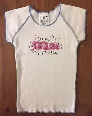 GK Elite SKATE White TOP Figure SKATING PINK SILVER Black SPARKLE T-Shirt New CS