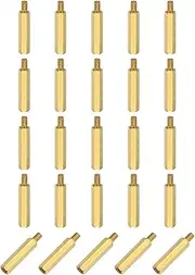 sourcing map 25Pcs Male to Female Thread Spacer Screws, M4 x 25mm + 6mm Brass Hex Standoff Screws PCB Motherboard for Drone Quadcopter, Computer and Circuit Board