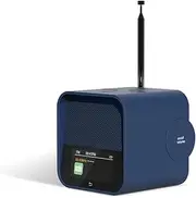 Lexon Oslo Dab and Fm Alarm Clock Radio/Bluetooth Speaker/Wireless Charger, Blue