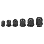 50 Pcs Gland Kit PG7 PG9 PG11 PG13.5 PG16 PG19 Connectors,Plastic,Black