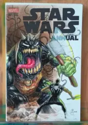 Jedi Arachknight Vs Symbiote Gammorean Guard Original Art Variant By Neal Jones!