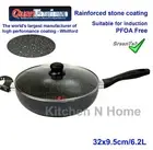 Marble Stone Non-Stick Wok with Lid, Induction, Pan, Cookware, Ceramic, Kitchen