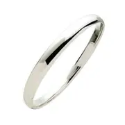 Bevilles Sterling Silver 7mm x 66mm Solid Half Round Bangle