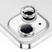 2Pcs Camera Lens Protector for iPhone 13/13mini Tempered Glass Camera Cover-Diamond Silver