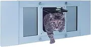 Ideal Pet Products Aluminum Sash Window Pet Door, Adjustable Width 27" to 32", Cat Flap, 6.25" x 6.25" Flap Size, White