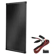 100W Solar Panel Fixed Black Frame + MC4 to DC5521 Adapter