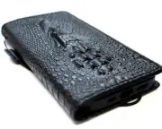Genuine Leather case fo Iphone 14 13 12 15 16 Pro Max Wallet Book Plus crocodile
