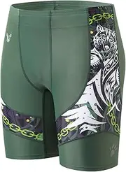 [HUGE SPORTS] Men's Jammer Swimsuit Competitive Compression Swimwear uick Dry Swim Trunks Shorts