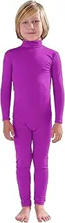 [Full Bodysuit] Kids Dancewear Without Gloves and Socks Solid Color Lycra Spandex Zentai Child Unitard