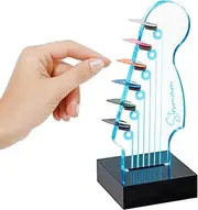Colour Changing Light Up Guitar Pick Holder ? Authentic Electric Guitar Headstock Design Lamp with 7 Colours, USB Powered, Holds 6 Picks. Great for Guitar Players, Musicians & Guitarists