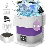 Mini Washing Machine Foldable 11L 1.8kg 2-in-1 Camping Washing Machine Small with Dryer, Portable Small Mobile Washing Machine Children for Socks Underwear Baby Clothes Travel Touring Car Dorm
