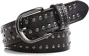 [YCMI] Womens Circle-Studded-leather-Belt, Punk Rock Rivets-Belt Lady Belt for Jeans Pants Dresses