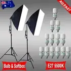 135W Bulb Photography Soft Box Studio Softbox Continuous Lighting Stand Kit NEW