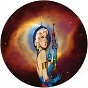 Slipmat Slip Mat Scratch Pad Felt for Any 12" LP DJ Vinyl Turntable Record Player Custom Graphical - Ray Gun Girl