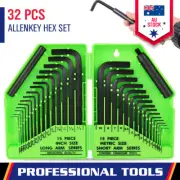 32-Pieces Hex Key Set Allen Wrench Set Metric (0.7mm-10mm ) SAE (0.028"-3/8)