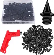 KNFFSAAJL 120pcs Track Shoe Spikes 1/5 inch Hard Steel Track Shoes Spikes Sturdy Anti-Rust Cross Country Spikes with Spike Wrench Replacements Spikes for Sports Running Sprinting High Jump