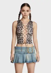 [NGOrder] Leopard Print Cross Top