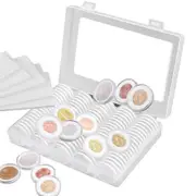 100Pcs Plastic Coin Capsules with Storage Box and Foam Gasket