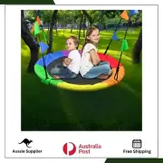 Tree Swing Multi-Color Rainbow Kids Indoor/Outdoor Round Mat
