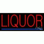 NEW “LIQUOR" 27x11 UNDERLINED SOLID/ANIMATED LED SIGN W/CUSTOM OPTIONS 20086