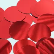 Round Sequin 40mm True Red Metallic Loose Couture Paillettes