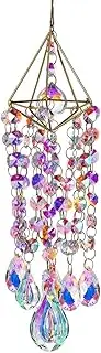 Suesacy Crystal Suncatchers Hanging Wind Chime Style Garden Rainbow Maker Handmade Gold Plated Easy to Use