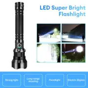 XHP90 Brightest 2500000LM LED Powerful Zoomable Torch Rechargeable Flashlight