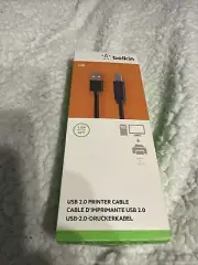 Belkin USB 2.0 Computer Printer Cable Black 6ft USB-A to USB-B
