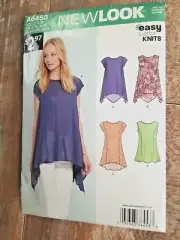 New Look Sewing Pattern 6453 Misses Tunic Tops Easy Knits Sizes 6-18 UC