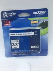 Brother 3/8" (9mm) Black on White P-touch Tape for PT1160, PT-1160 Label Maker
