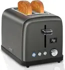 2 Slice LCD Display Stainless Steel Toaster - 1.4'' Wide Slots 6 Shade Settings