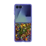 Galaxy Z Flip7 Impact Magnetic Case AMONGST THE FLOWERS Rainbow Array - Colorful Abstract Summer Floral Pattern Green Red Blue Yellow Garden Flowers Lovely Girly Nature Fine Art Painting Design