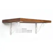 2 Pcs Decorative Shelf Brackets, 8" x 5" Floating Shelf Brackets, White