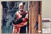 Terrifier DAVID HOWARD THORNTON + DAMIEN LEONE Hand Signed 11x14 Photo JSA COA