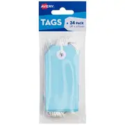 Avery Tag with String 96 x 48mm Blue 24 Pack
