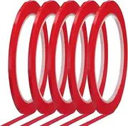 uxcell Whiteboard Tape 3mm x 66m Pinstripe Graphic Chart Line Grid Marking Tapes for Classroom Office Dry Erase Board Art, Red, Pack of 5