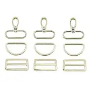 Swivel Lobster Clasp with D Rings Tri Glide Swivel Hooks for 1 1/2 inch Gold