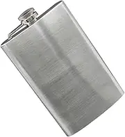 LABRIMP Travel Essential: Stainless Steel Hip Flask Whiskey Bottle Portable Flask Cover Waterproof for Hiking Camping Silver