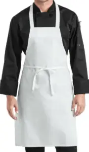 2 pc-White Adult chef apron and hat set for cooking,baking,painting and others.