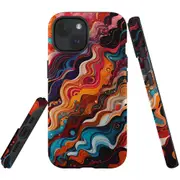 For iPhone 15 Plus Tough Protective Cover, Waves Of The Sun