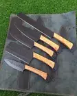 Custom Handmade Damascus High Carbon Steel Chef Knife Set Kitchen Knife W/S