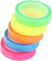 TEHAUX Book Sticky Tabs 5 Rolls of Waterproof Highlight Stickers Sticky Tape for Page Markers Note Tabs Assorted Colors