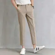 Cropped Straight Leg Pants X201 - Cropped Pants - Khaki - 29