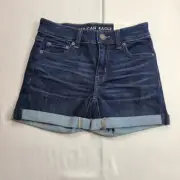American Eagle Women's Sz 0 (25 W MEASURED) NE(X)T Level Stretch Blue Shorts