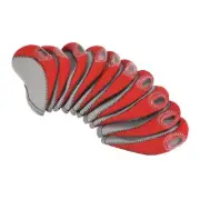 10Pcs Golf Club Iron Head Covers with Visible Window Protector Gray, Red